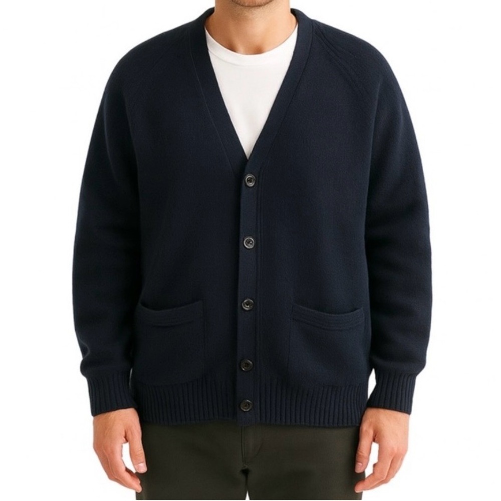 Club Monaco Oversized Navy Blue Cardigan Sweater